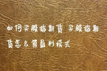 怎么买股指期货基金(怎么投资股指期货)_https://www.hougads.com_恒指直播室_第1张