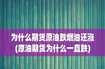 为什么期货账户不能交易石油(为什么期货交易不了)_https://www.hougads.com_恒指学院_第1张